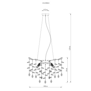 Lustra Queena 8xE14, cristale, Ø60 cm, IP20, aurie mat, Globo Lighting [3]- savelectro.ro