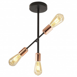 Lustra Straight KL103006, 3xE27, neagra+cupru, IP20, Klausen [1]- savelectro.ro