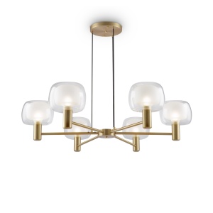 Lustre, Lustra Vision MOD411PL-06G, 6xE14, aurie+transparenta, IP20, Maytoni - savelectro.ro
