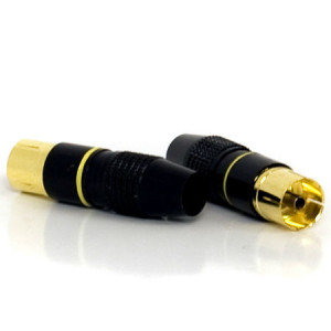 Cablu TV coaxial si accesorii, Mufa pentru antena TV, mama, metal gold - savelectro.ro