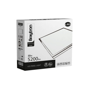 Panou LED incastrat BP28-56600, 50W, 5200 lm, lumina calda (3000 K), 595x595 mm, IP40, alb, Braytron [3]- savelectro.ro