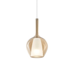 Pendule, Pendul Kalique-1 1xE27, Ø180mm, IP20, chihlimbar, Ideal Lux - savelectro.ro