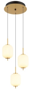 Pendule, Pendul LED Ewald, 20W, 1483 lm, lumina calda (3000 K), Ø375 mm, IP20, alama+negru, Globo Lighting - savelectro.ro