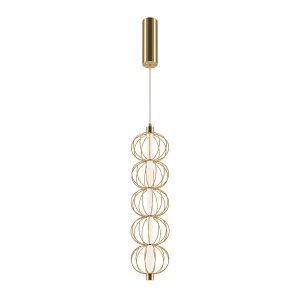Pendule, Pendul LED Golden Cage MOD216PL-L10G3K, 17W, 1050lm, lumina calda, IP20, auriu, Maytoni - savelectro.ro