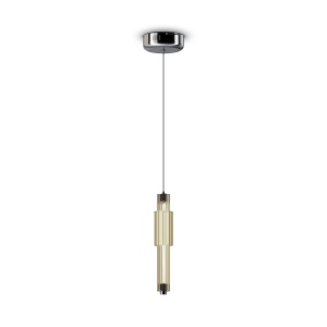 Corpuri de iluminat, Pendul LED Verticale MOD308PL-L9CG3K, 8W, 800lm, lumina calda, IP20, crom+cognac, Maytoni - savelectro.ro