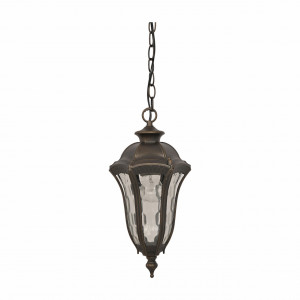 Corpuri de iluminat, Pendul pentru exterior Baltimore, 1 bec, dulie E27, bronz, transparent, metal, sticla, Klausen - savelectro.ro