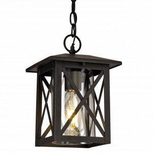 Pendul pentru exterior Hardy, 1 bec, dulie E27, neagra, transparenta, sticla, Klausen [3]- savelectro.ro