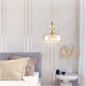 Pendul Tone P001PL-01BZ, 1xE27, bronz+ambra, IP20, Maytoni [2]- savelectro.ro