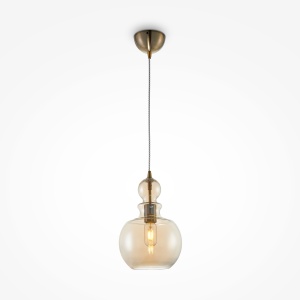 Pendule, Pendul Tone P003PL-01BZ, 1xE27, bronz+ambra, IP20, Maytoni - savelectro.ro