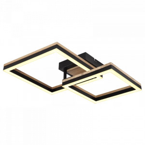 Plafoniera LED Beatrix 67297D2, 18W, 1100lm, lumina calda, IP20, neagra+maro, Globo Lighting [1]- savelectro.ro