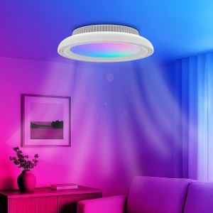 Plafoniera LED cu ventilator, Braytron, 24W+30W, RGB+lumina calda/neutra/rece, alba, telecomanda [7]- savelectro.ro