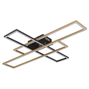 Plafoniera LED Dakari, 40W, 1650 lm, lumina calda (3000 K), IP20, neagra+aurie, Globo Lighting [9]- savelectro.ro