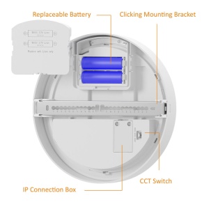 Plafoniera LED exterior cu kit de emergenta 18W, lumina calda/neutra/rece, IP65, Braytron [7]- savelectro.ro