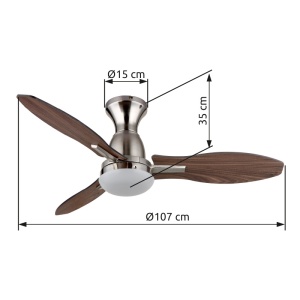 Plafoniera LED Gale, cu ventilator, 22W, 1897 lm, lumina calda/neutra/rece, nichel mat, IP20, Globo Lighting [5]- savelectro.ro