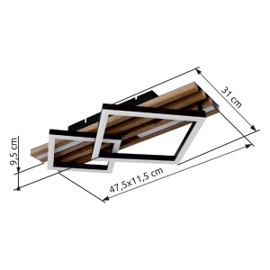 Plafoniera LED Obrien 25W, 1300 lm, lumina calda (3000K), 47.5 cm, IP20, imitatie lemn, Globo Lighting [3]- savelectro.ro