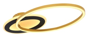 Plafoniera LED Silla I, 24W, 1140lm, lumina calda (3000K), IP20, negru/auriu/opal, Globo Lighting