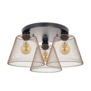Corpuri de iluminat, Plafoniera Loana PL3 R G, 3xE27, aurie, Klausen - savelectro.ro