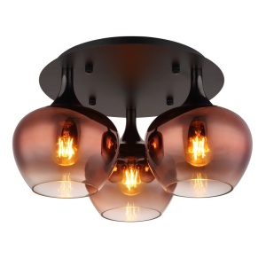 Plafoniere, Plafoniera Maxy, 3xE27, IP20, negru mat/cupru, Globo Lighting - savelectro.ro