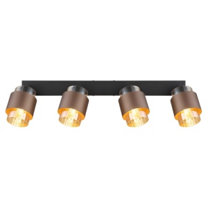 Plafoniere, Plafoniera Milley, 4xE27, IP20, negru mat/chihlimbar, Globo Lighting - savelectro.ro