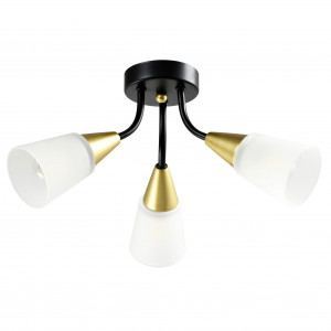 Corpuri de iluminat, Plafoniera Storm KL100031, 3xE14, neagra+aurie+alba, IP20, Klausen - savelectro.ro