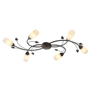 Plafoniere, Plafoniera Venezia 6xE14, 106 cm, IP20, ruginie, Globo Lighting - savelectro.ro