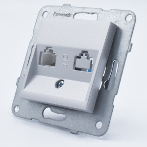 Priza internet RJ45, cat 6, Argintiu, IP20, Panasonic Arkedia Slim/Karre Plus