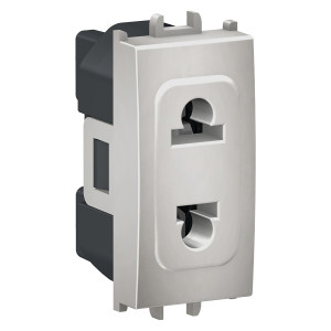 Prize si intrerupatoare, Priza standard italian, 16A, argintie, 1 modul, Schneider Easy Styl - savelectro.ro