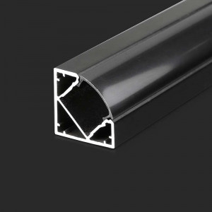 Profil aluminiu banda led, de colt, cu margine, negru, 2 metri, V-TAC [1]- savelectro.ro
