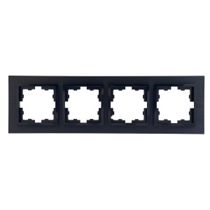 Prize si intrerupatoare Olbia, Rama 4 module, neagra, Olbia Titan - savelectro.ro