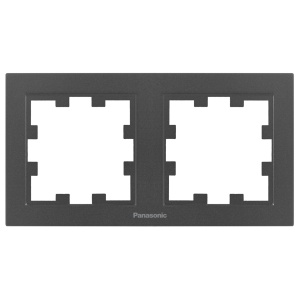 Prize si intrerupatoare Panasonic, Rama dubla orizontala, IP20, Grafit, Panasonic Karre Plus 55 - savelectro.ro