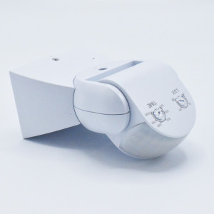 Senzor de miscare aplicat, 180 grade, max 300W LED, IP65, alb, GTV