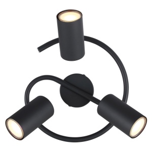 Spot aplicat Allvi, 3xGU10, IP20, negru mat+crom, Globo Lighting [7]- savelectro.ro
