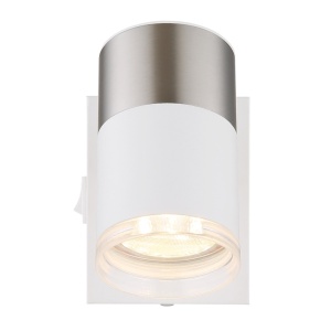 Spot aplicat Brisbon 1xGU10, intrerupator, IP20, alb+nichel mat, Globo Lighting [4]- savelectro.ro
