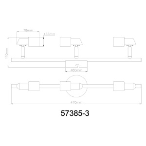 Spot aplicat Kinley, 3xGU10, IP20, nichel mat+crom, Globo Lighting [3]- savelectro.ro
