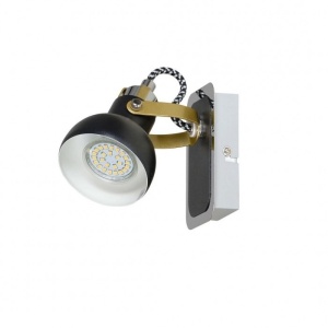 Spoturi, Spot aplicat Pixi, 1xGU10, IP20, negru+crom, Kobi - savelectro.ro