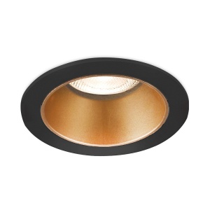 Spoturi, Spot incastrat rotund Beta, aluminiu, negru-auriu, IP20, Braytron - savelectro.ro