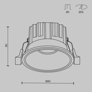 Spot LED 12W Incastrat, Maytoni, 880lm, Lumina Calda (3000K), Alb [4]- savelectro.ro