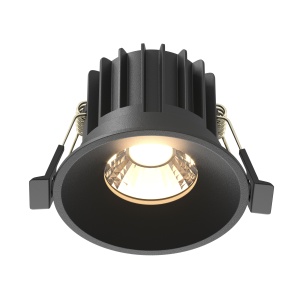 Spot LED 12W Incastrat, Maytoni, 910lm, Lumina Calda (3000K), Negru [1]- savelectro.ro
