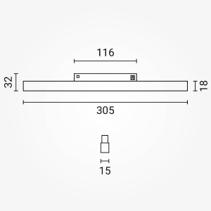 Spot LED 5225-OP, sina magnetica M15, 10W, 650 lm, liniar, lumina neutra (4000K), IP20, negru, Optonica [3]- savelectro.ro
