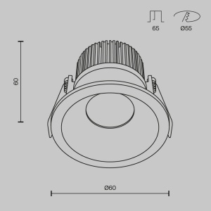 Spot LED 6W Incastrat, Dimabil, Maytoni, 420lm, Lumina Calda (3000K), Alb [4]- savelectro.ro