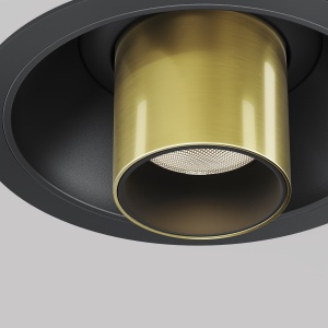 Spot LED 6W Incastrat, Maytoni, 460lm, 21.6 cm, Lumina Calda (3000K), Negru+Arama [2]- savelectro.ro