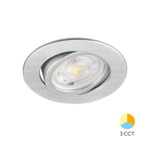 Spot LED incastrat 7W, 750lm, lumina calda/neutra/rece, IP20, argintiu, Braytron