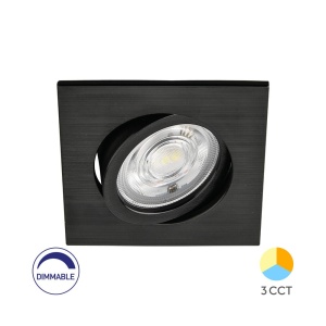 Spoturi, Spot LED incastrat patrat 7W, 750lm, lumina calda/neutra/rece, dimabil, IP20, negru, Braytron - savelectro.ro
