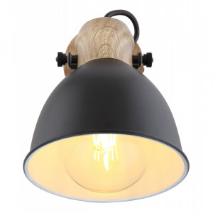 Spot Wiho 54018-1S, cu intrerupator, 1xE27, negru+natural, Globo Lighting [3]- savelectro.ro
