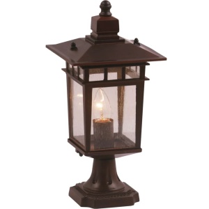 Stalpi iluminat exterior, Stalp iluminat exterior Vegas 2 KL5487, 1xE27, bronz, aluminiu + sticla, IP44, stil modern, Klausen - savelectro.ro
