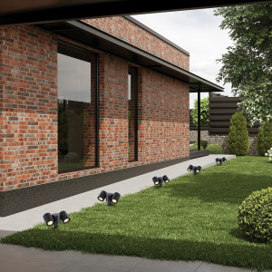 Stalp pentru exterior Riad, 2 becuri, dulie GU10, negru, sticla, Klausen [7]- savelectro.ro
