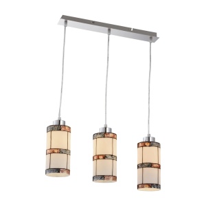 Klausen Stoc, Suspensie Tivoli KL6462, 3xE27, alb + multicolor, metal + sticla, stil modern, Klausen - savelectro.ro