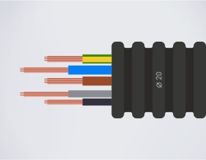 Accesorii pentru managementul cablurilor, Tub flexibil copex 20mm precablat, 3x2.5+2X1.5 MYF - savelectro.ro