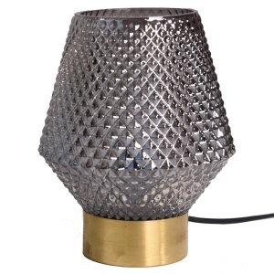 Veioze, Veioza Emerald KL108020, 1xE27, fumuriu + auriu, metal + sticla, stil modern, Klausen - savelectro.ro