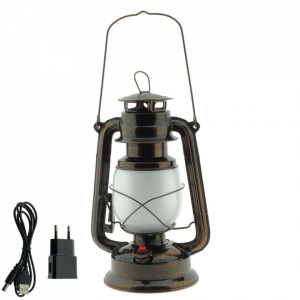 Veioza LED 9042, cu acumulator, 5W, 250lm, bronz+alba, IP20, Optonica [1]- savelectro.ro